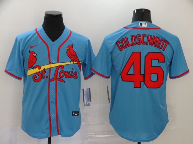 Men's St. Louis Cardinals Paul Goldschmidt #46 Blue Baseball Jersey